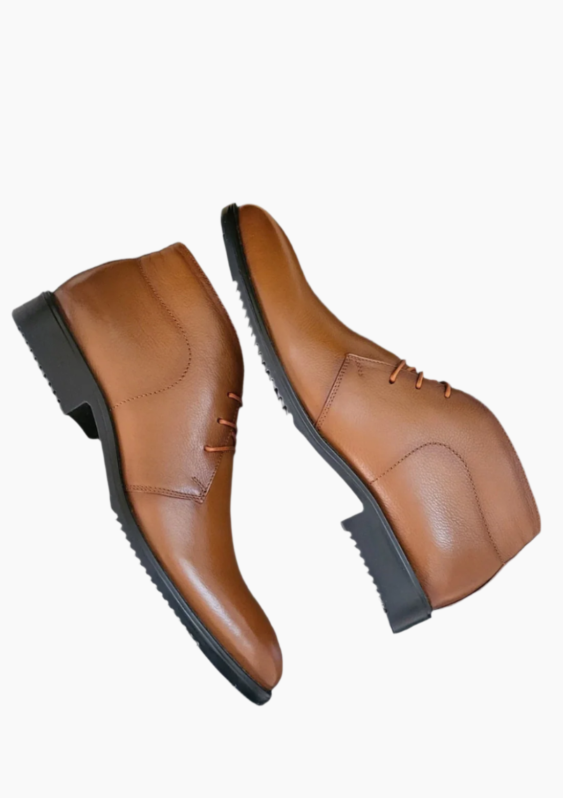 OHM Natural Grained Leather Ankle Boots