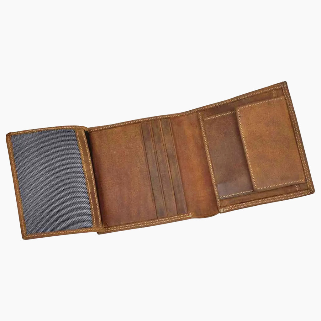 OHM New York Natural Leather Square Shape Note Pad Wallet