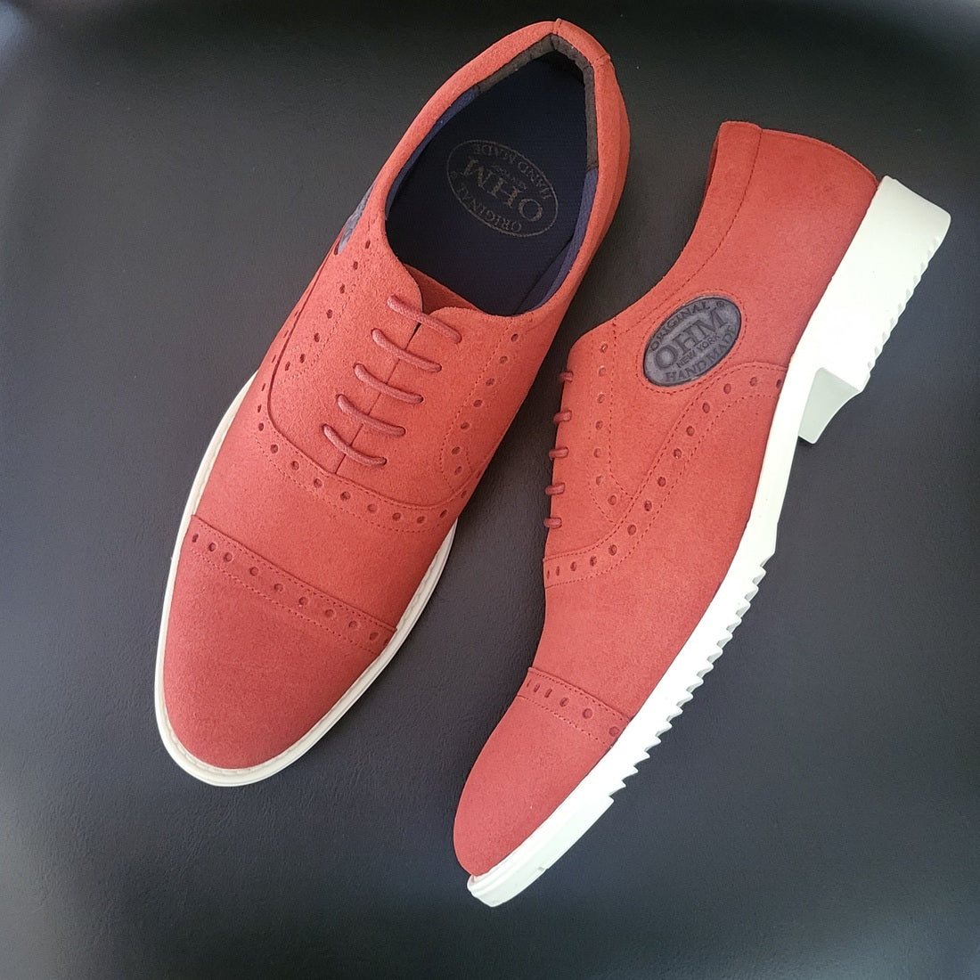 OHM New York Oxford Suede Shoes in Red
