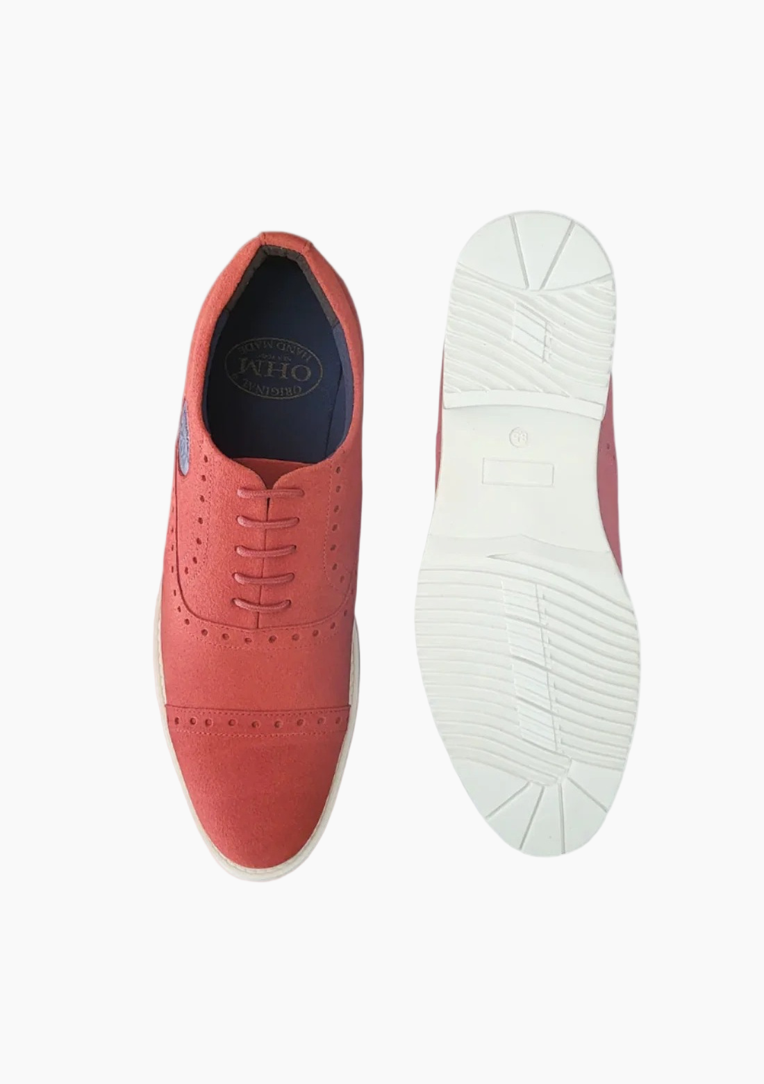 OHM Sporty Oxford Style Leather Shoes with OHM Embossed