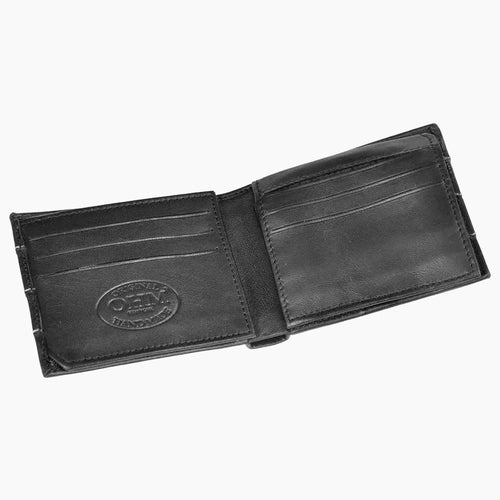 OHM New York Triple Front Line Stitched Designer Leather Wallet