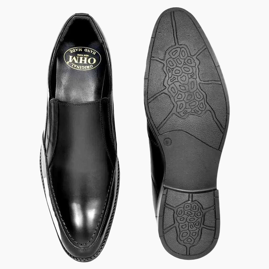 OHM New York Vamp Stitched Dress Leather Slip-On Shoes