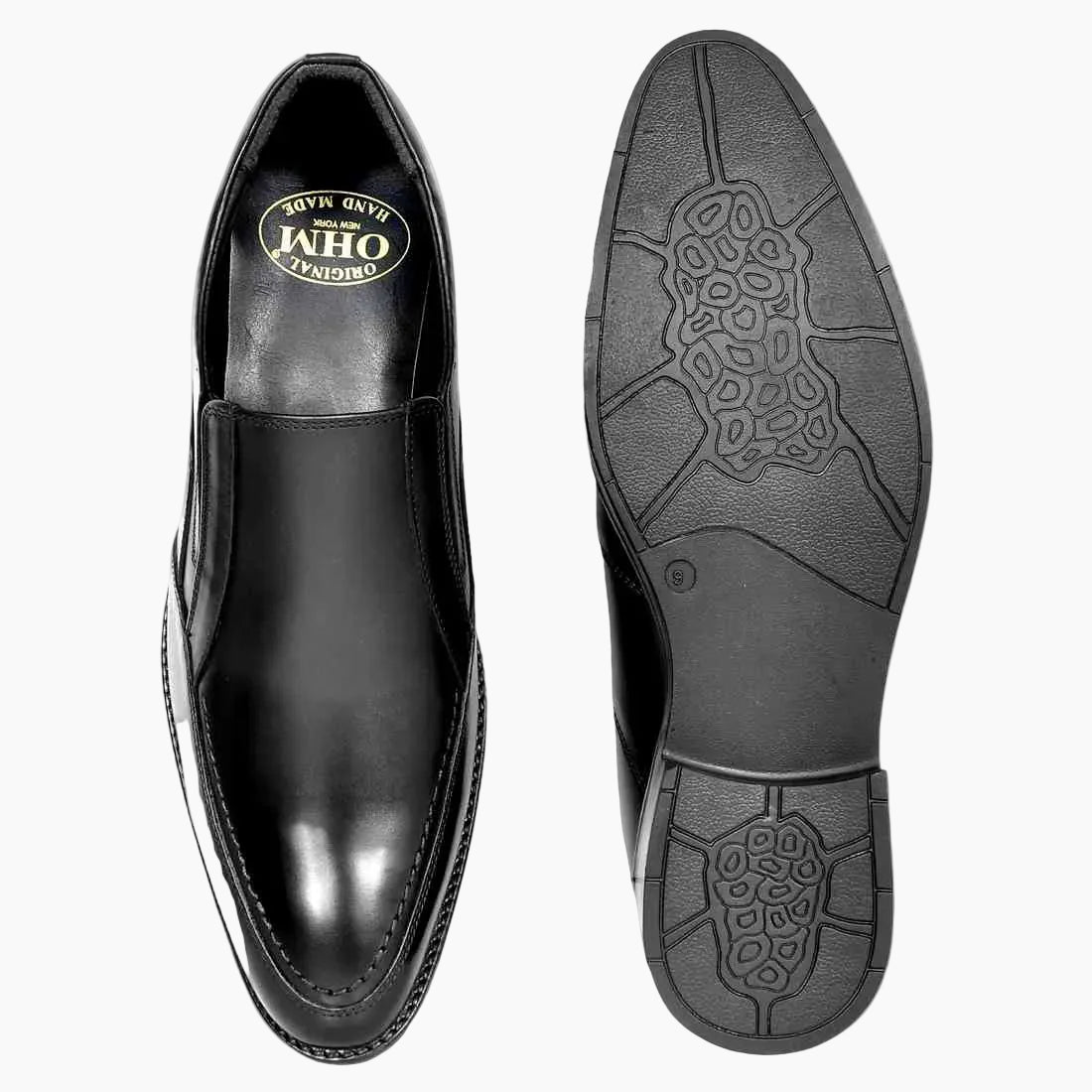OHM New York Vamp Stitched Dress Leather Slip-On Shoes