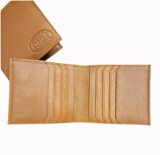 OHM Vertical Card Slot Leather Wallet Tan