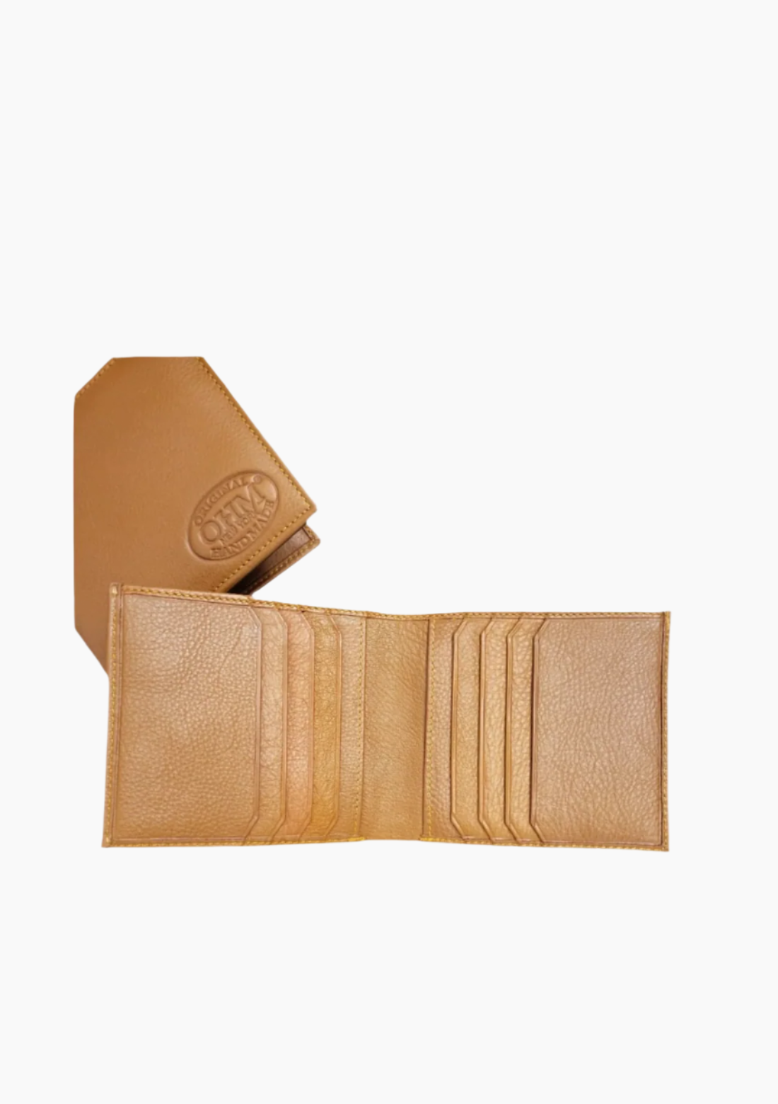 OHM Vertical Card Slot Leather Wallet Tan