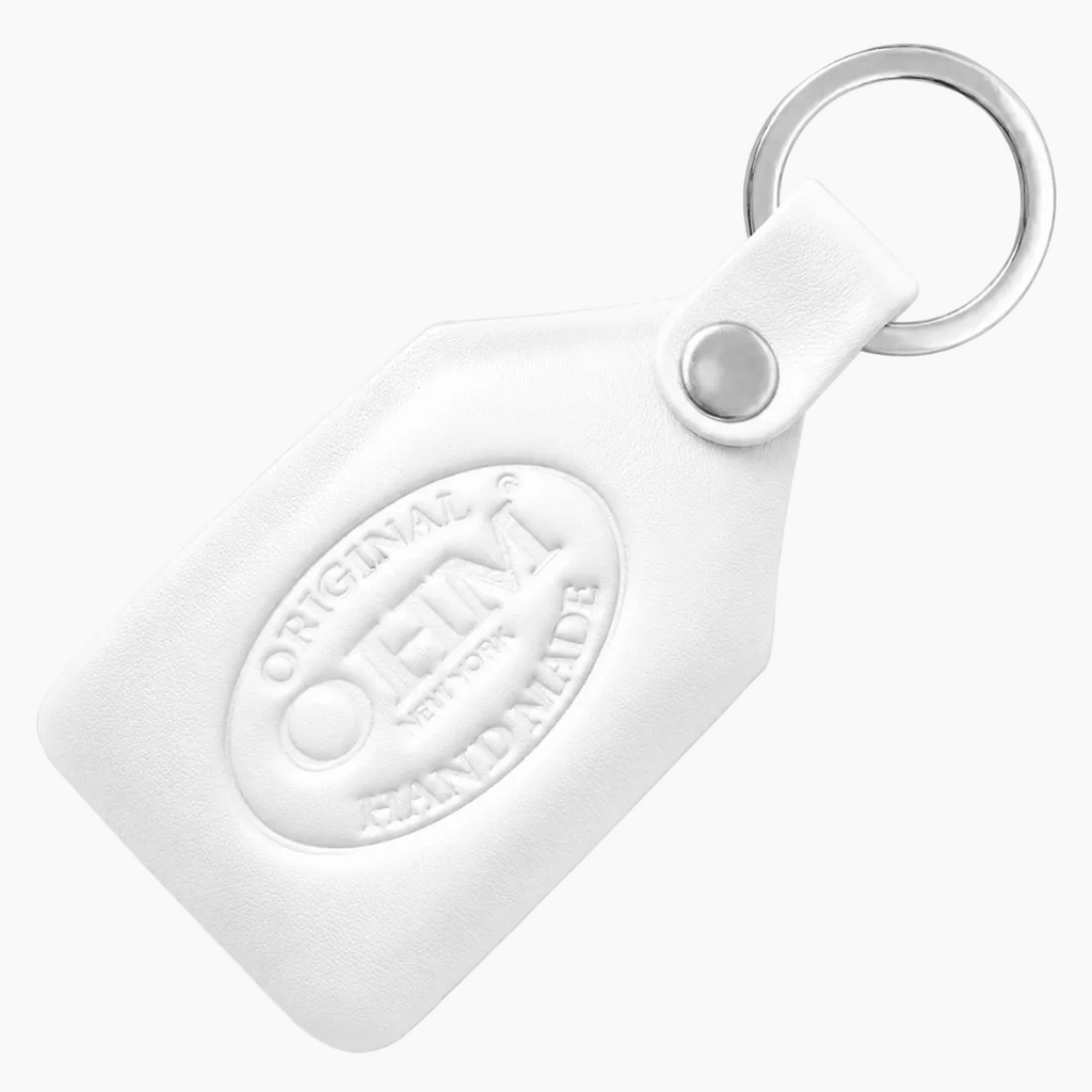 OHM New York White Leather Business Key Chains