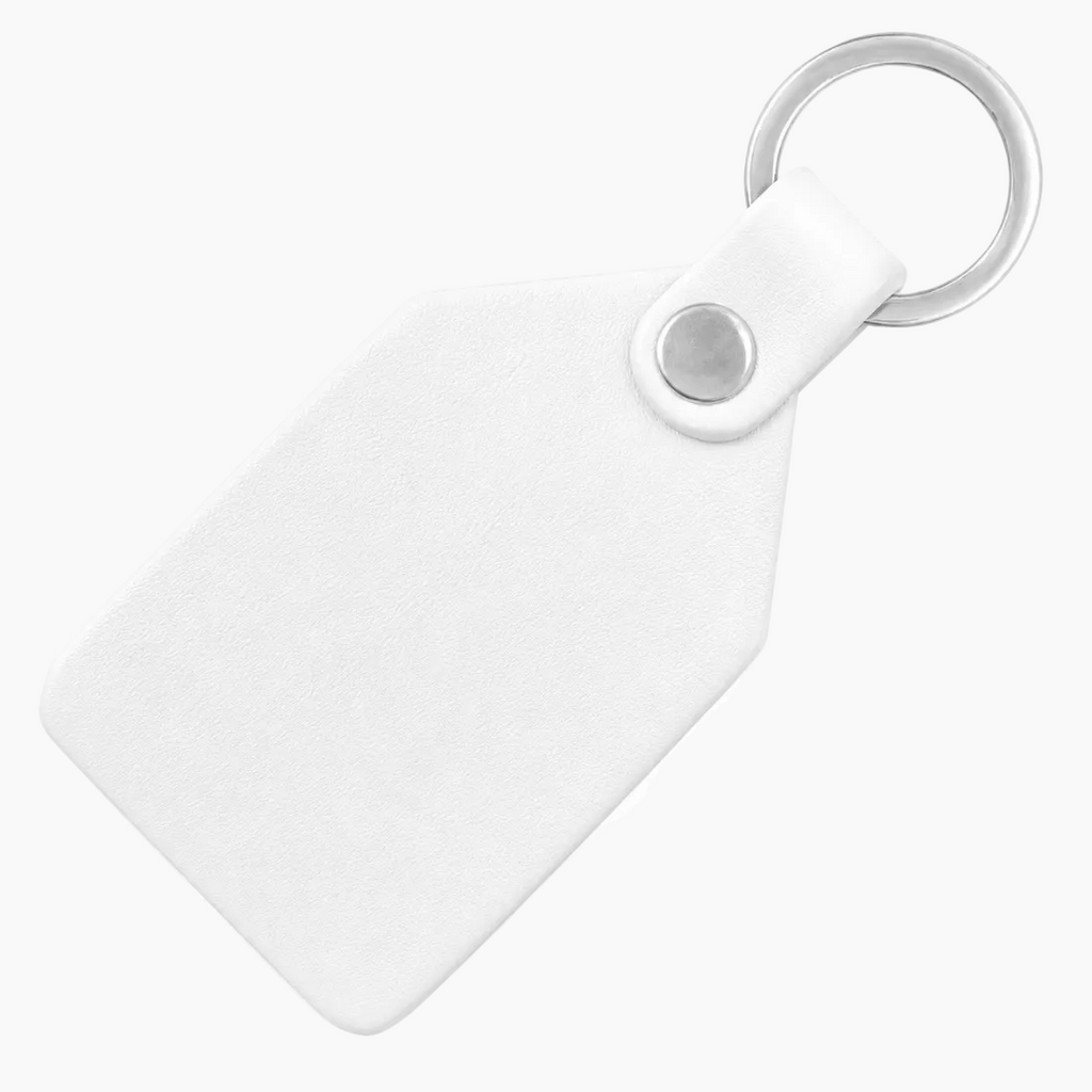 OHM New York White Leather Business Key Chains