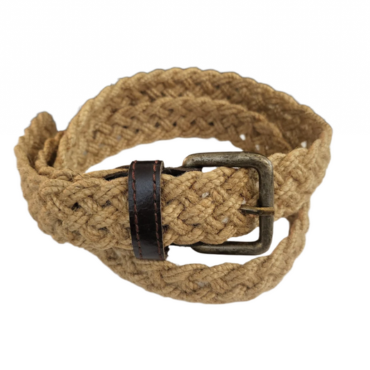 Women's Jute Waist Belt with Vintage Metal Buckle