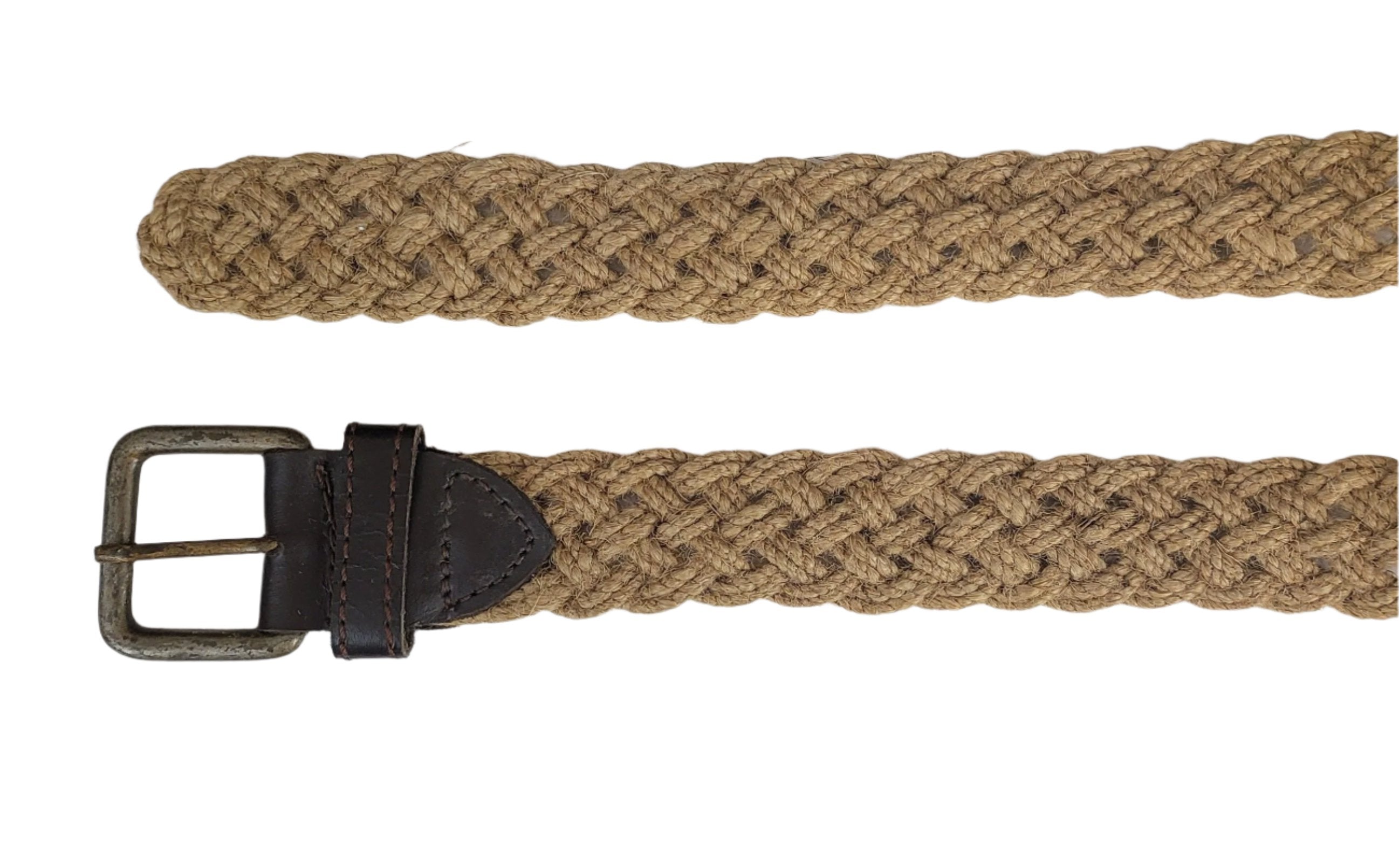 Women's Jute Waist Belt with Vintage Metal Buckle