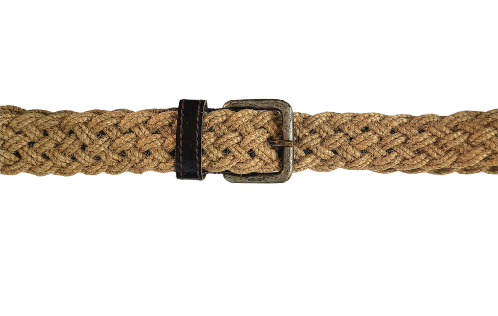 Women's Jute Waist Belt with Vintage Metal Buckle