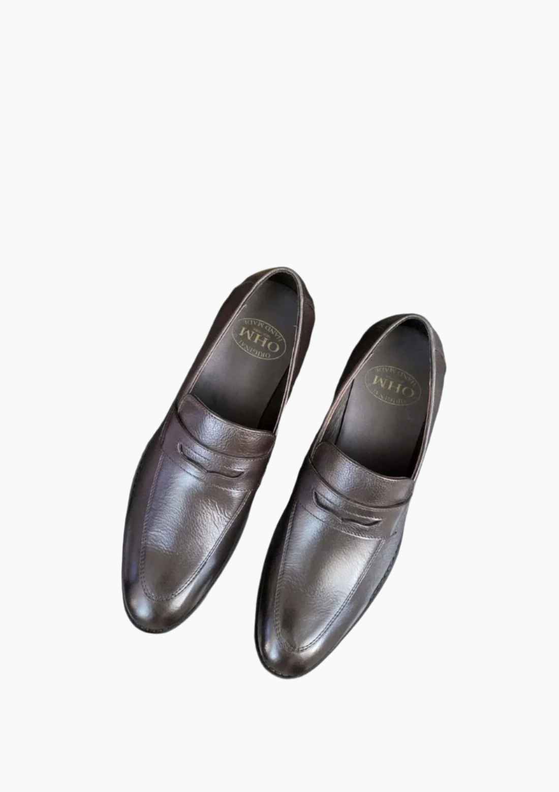 OHM Grained Penny Loafer Leather Shoes Coco Color