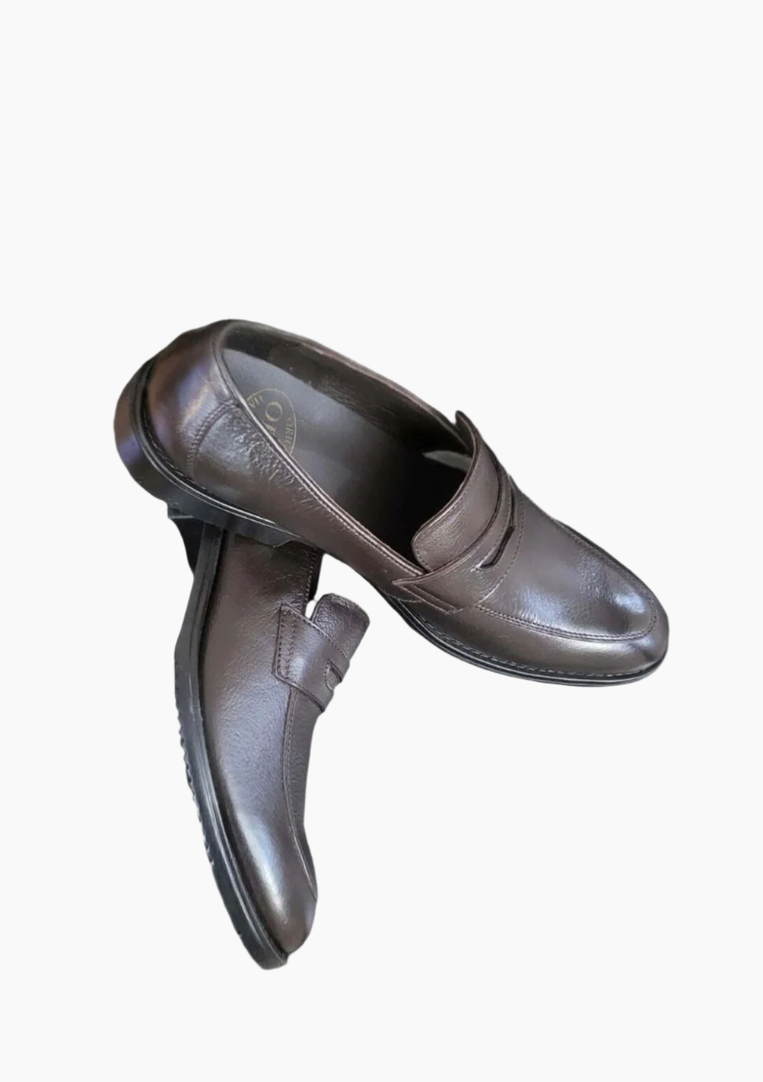 OHM Grained Penny Loafer Leather Shoes Coco Color