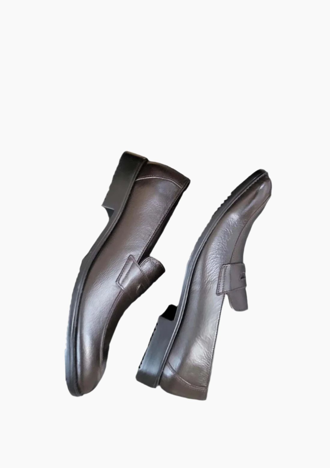 OHM Grained Penny Loafer Leather Shoes Coco Color