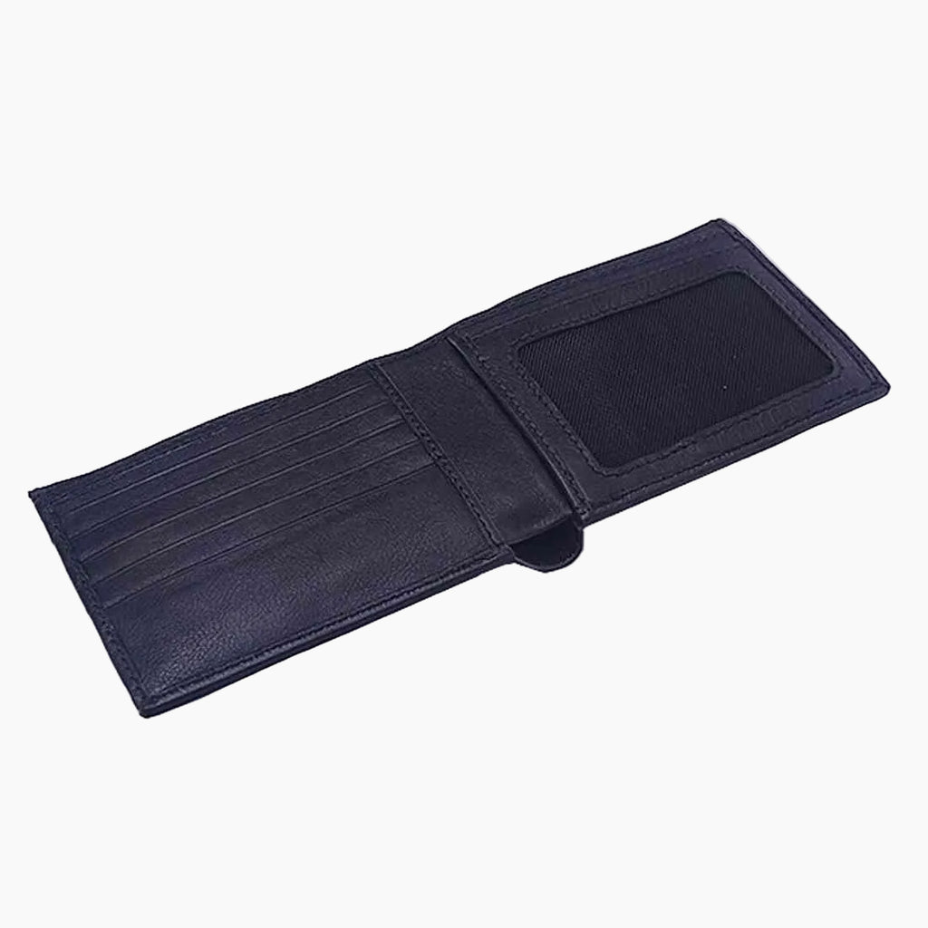 OHM New York Plain Leather Wallet with ID Window