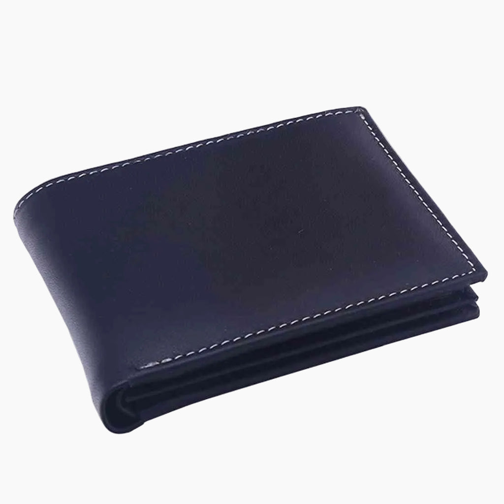 OHM New York Plain Leather Wallet with ID Window