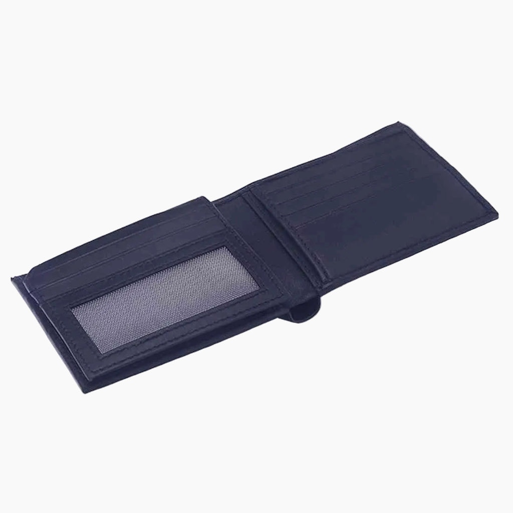 OHM New York Plain Leather Wallet with ID Window