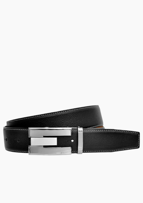 OHM Soft Leather Perimeter Stitched Handmade Reversible Belts