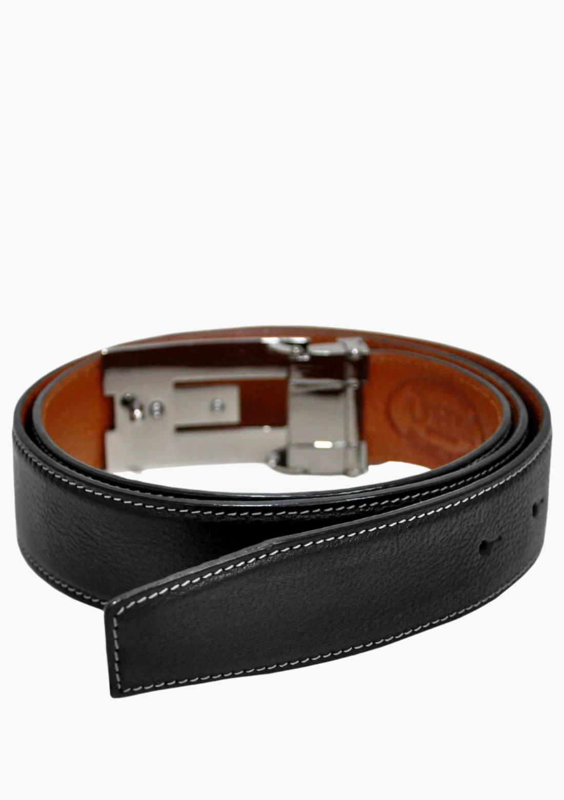OHM Soft Leather Perimeter Stitched Handmade Reversible Belts