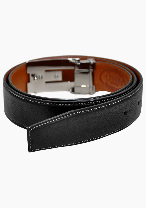 OHM Soft Leather Perimeter Stitched Handmade Reversible Belts