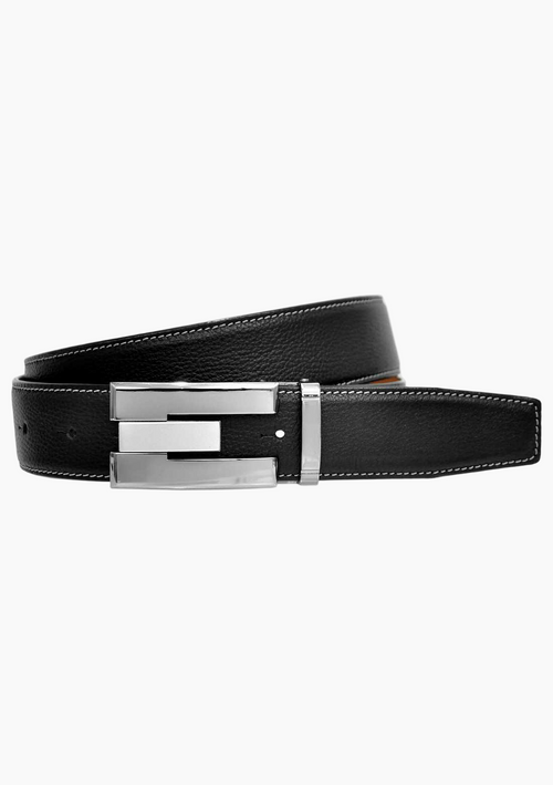 OHM Soft Leather Perimeter Stitched Handmade Reversible Belts