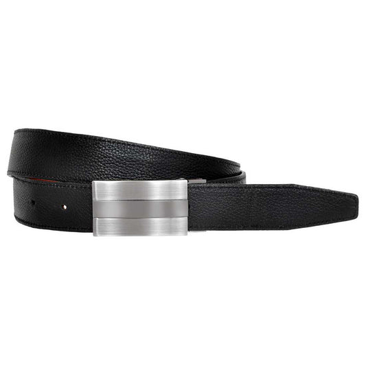 OHM New York Plain Leather Stitched Business Slim Belts
