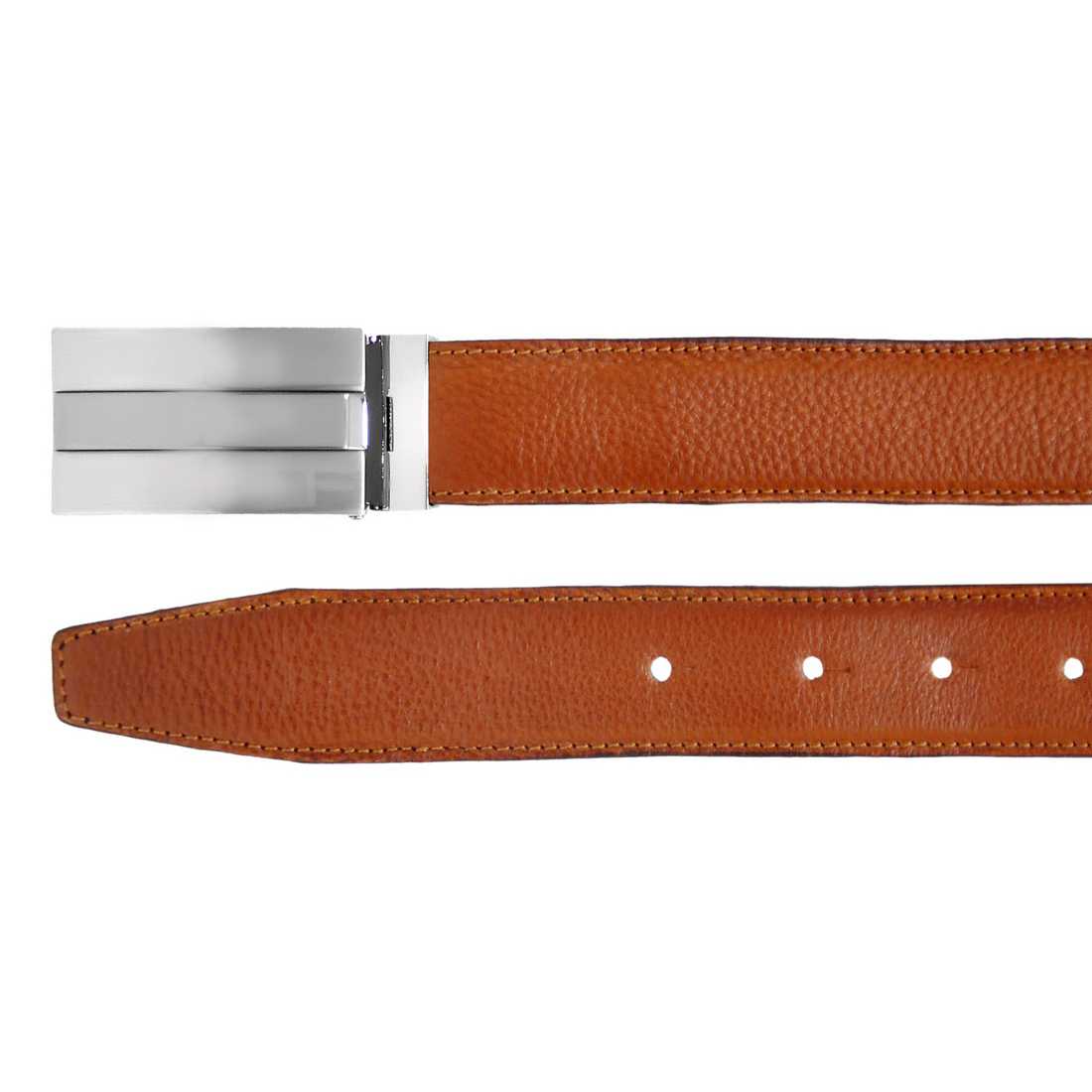 OHM New York Plain Leather Stitched Business Slim Belts