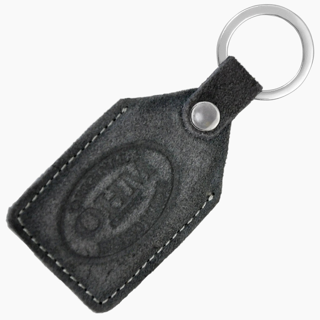 OHM Grey Suede Leather Keychain