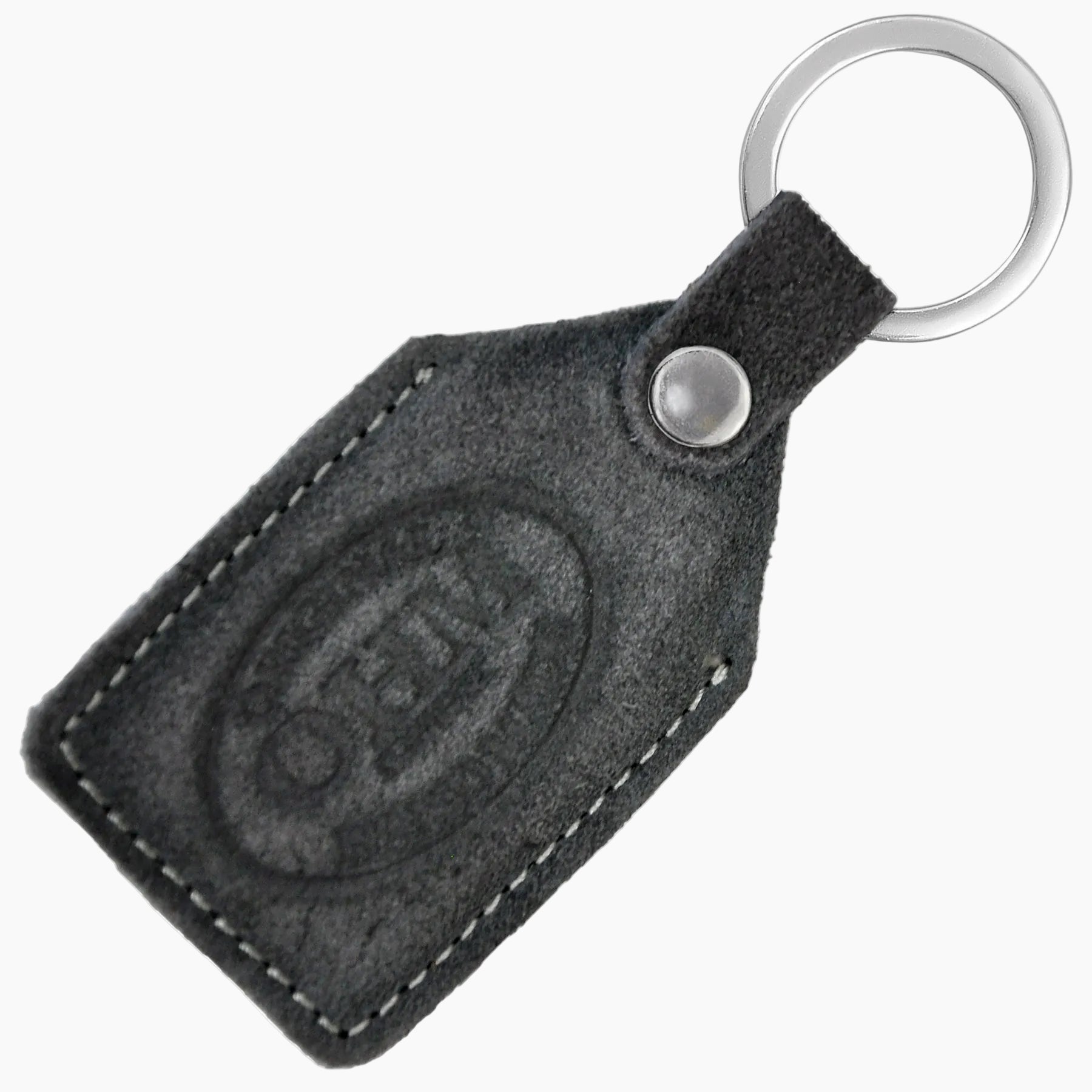 OHM Grey Suede Leather Keychain