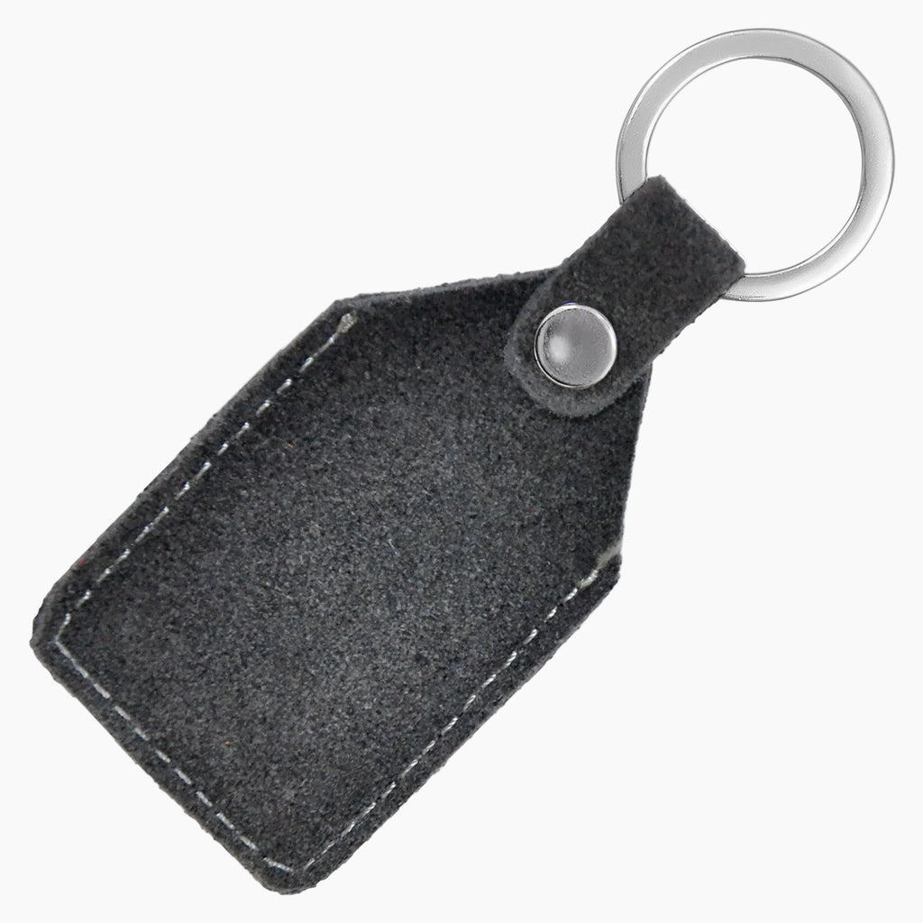 OHM Grey Suede Leather Keychain