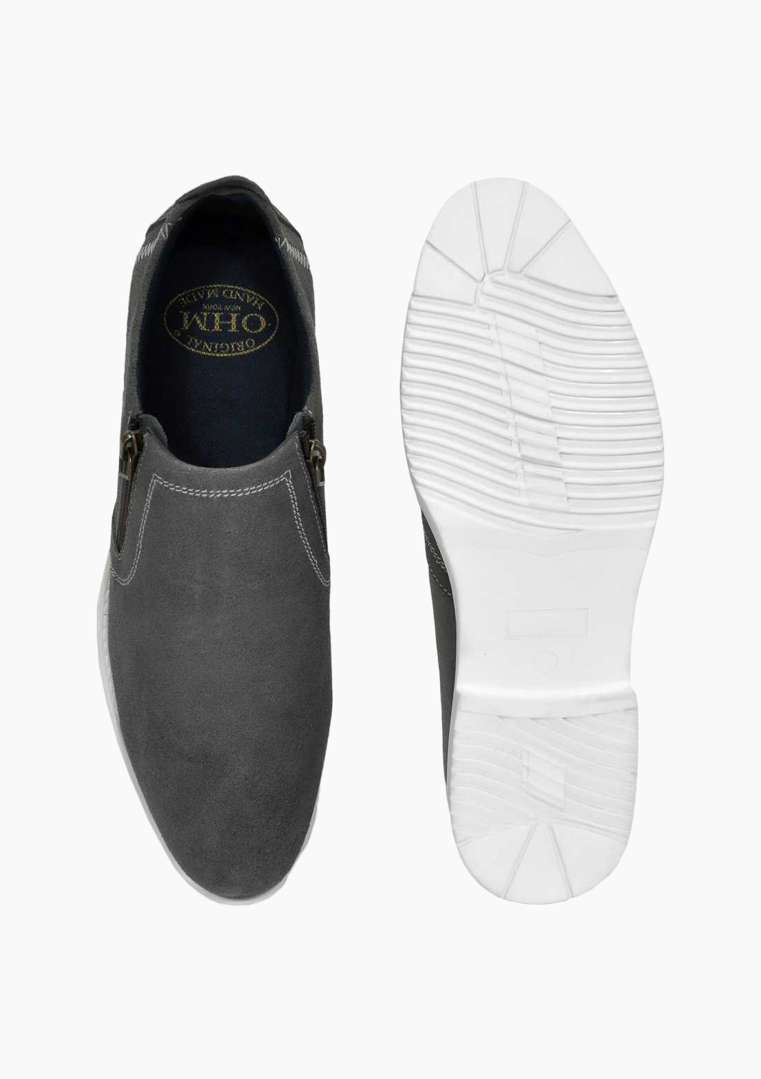 OHM Minimalist Slip-On Stitched Leather Shoes