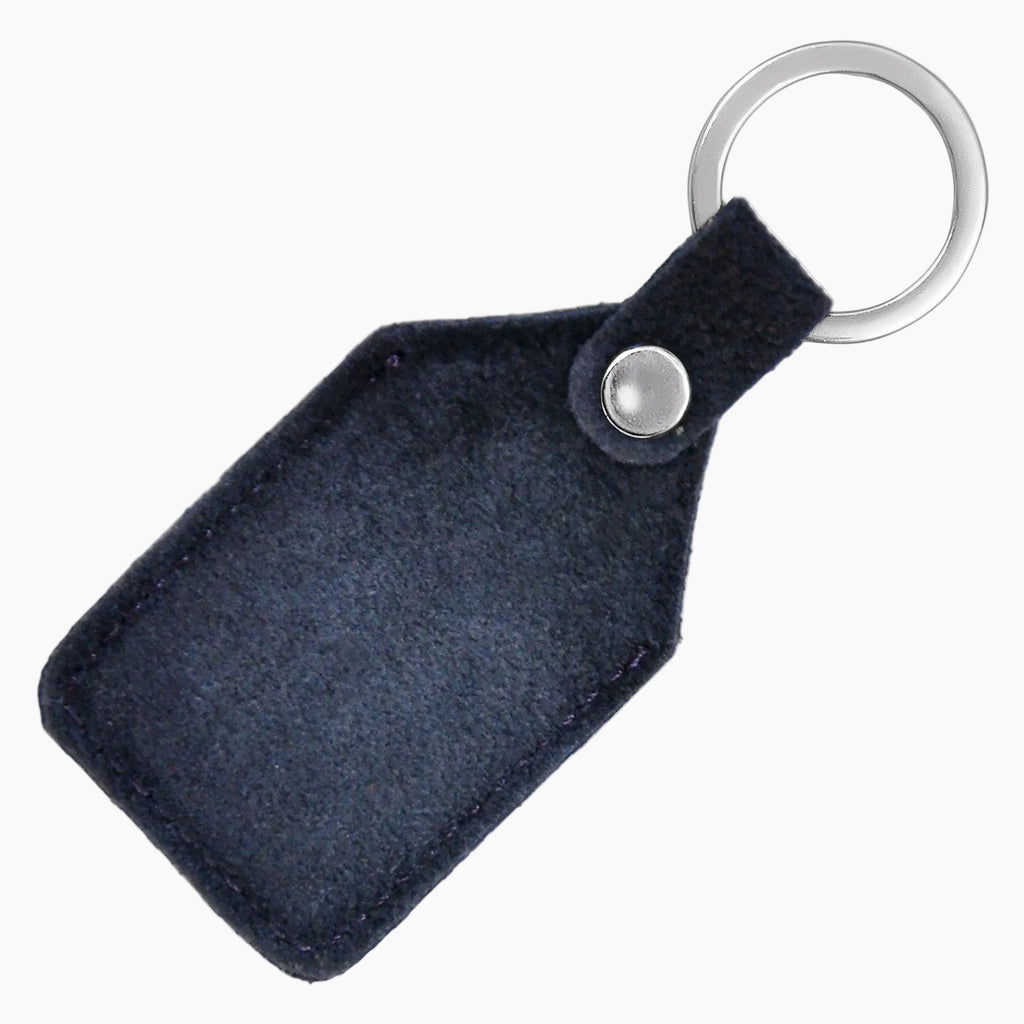 OHM Blue Suede Leather Keychain