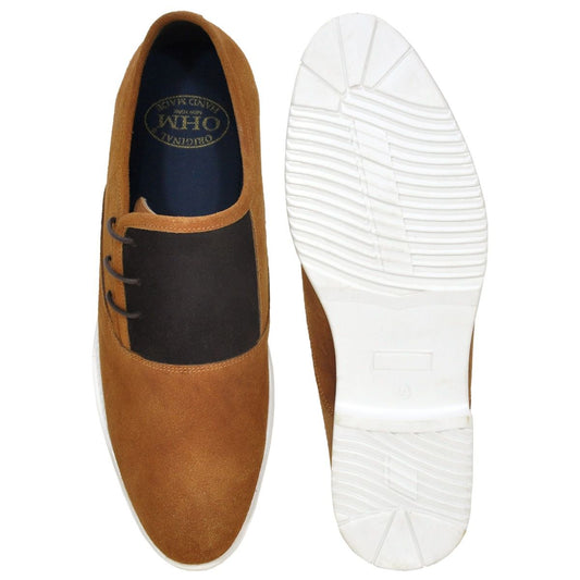 Three Punched Side Lace Up Elegant Business Leather Shoes