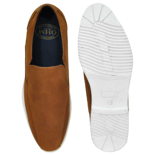 Lifestyle Slip-On Italian Leather Shoes in Beige