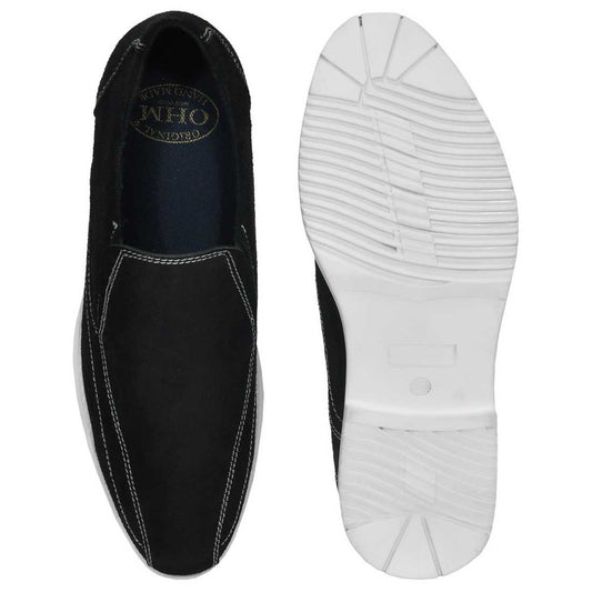 Slip-On Italian Leather Shoes with Perimeter Stitching