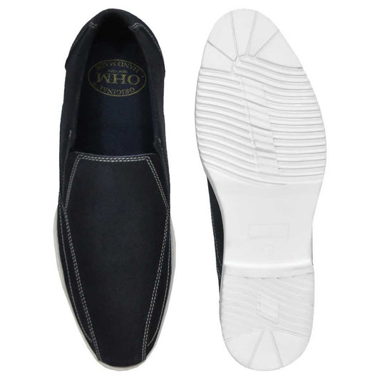 Luxury Italian Leather Blue Stylish Business Slip-on Shoes