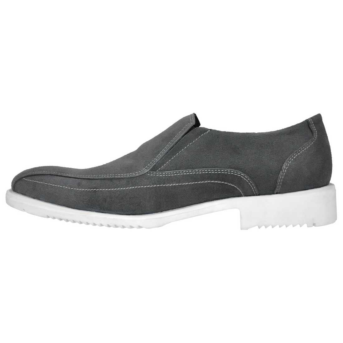Casual Grey Premium Classic Leather Iconic Slip-On Shoes