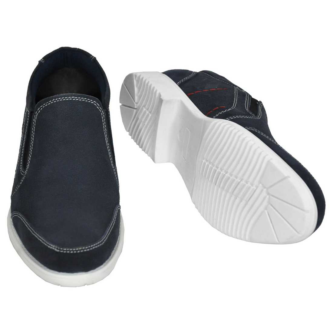 OHM New York Vamp Stitched Leather Slip-on Shoes Blue
