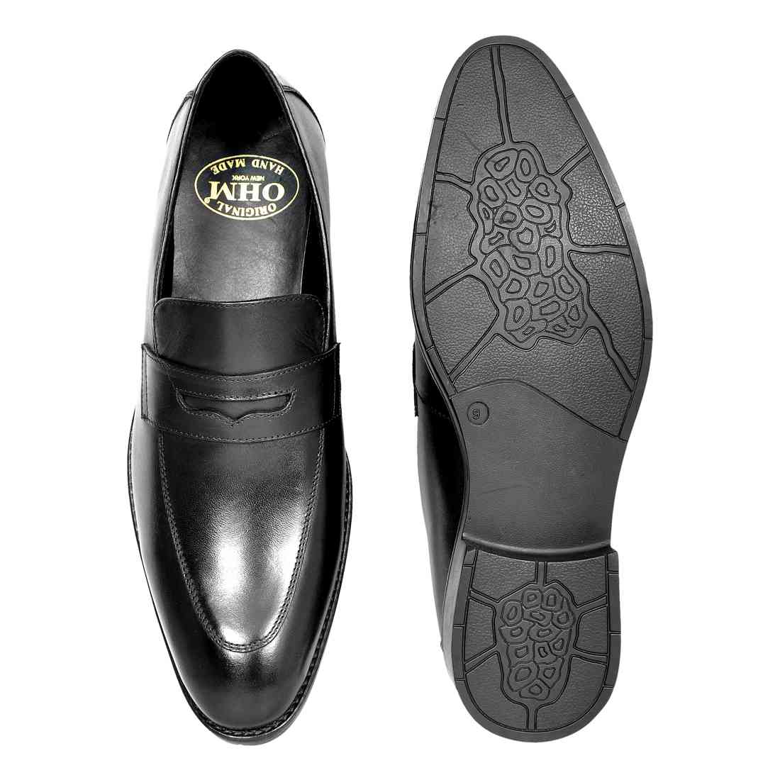 OHM New York Double Stitched Penny Loafer Leather Shoes