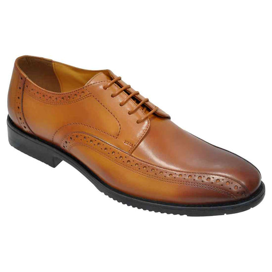 OHM New York Perforated Vamp Brogue Leather Shoes