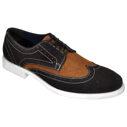 Classic Comfort Wingtip Leather Shoes in Brown/ Tan