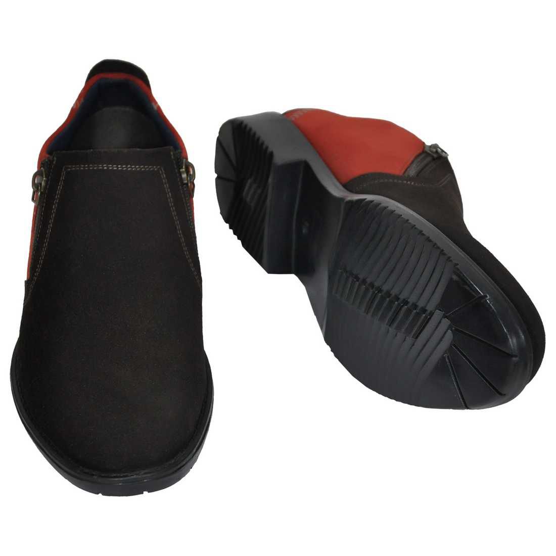 OHM New York American Lifestyle Plain Toe Zip Closure Slip-on Leather Shoes