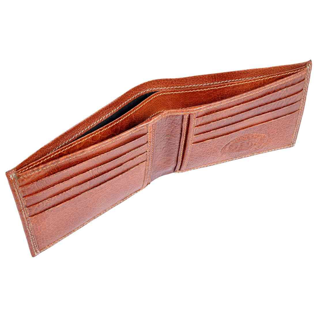 OHM New York Natural Grain Bill Fold Leather Wallet