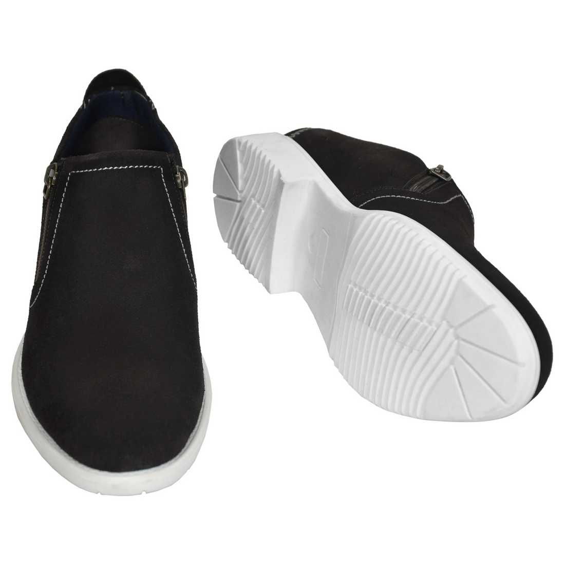 OHM New York American Lifestyle Plain Toe Zip Closure Slip-on Leather Shoes
