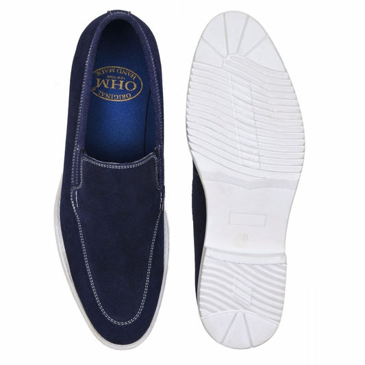 Royal Evening Easy on Easy off Leather Shoes Blue