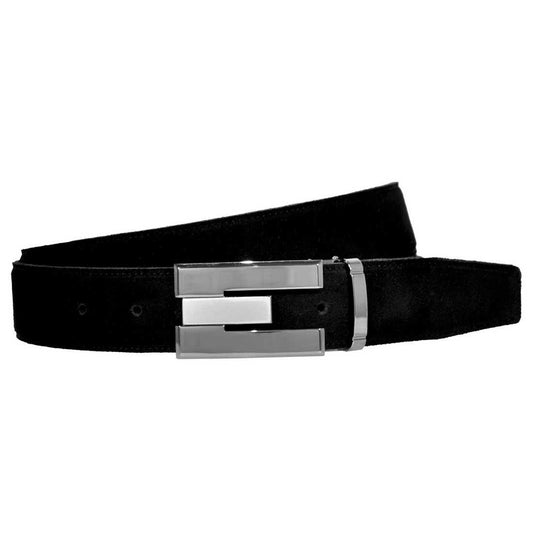 OHM New York Suede Leather Stitched Handmade Belts Black