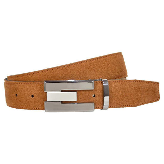 OHM New York Suede Leather Belts with Classic Buckle