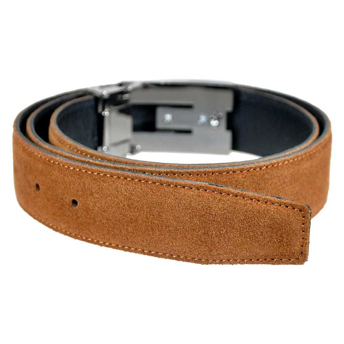 OHM New York Suede Leather Belts with Classic Buckle